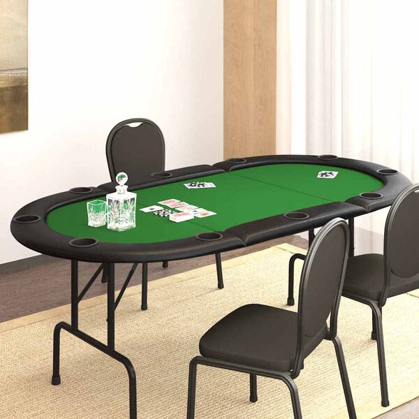 Table de poker pliable 10 joueurs Vert