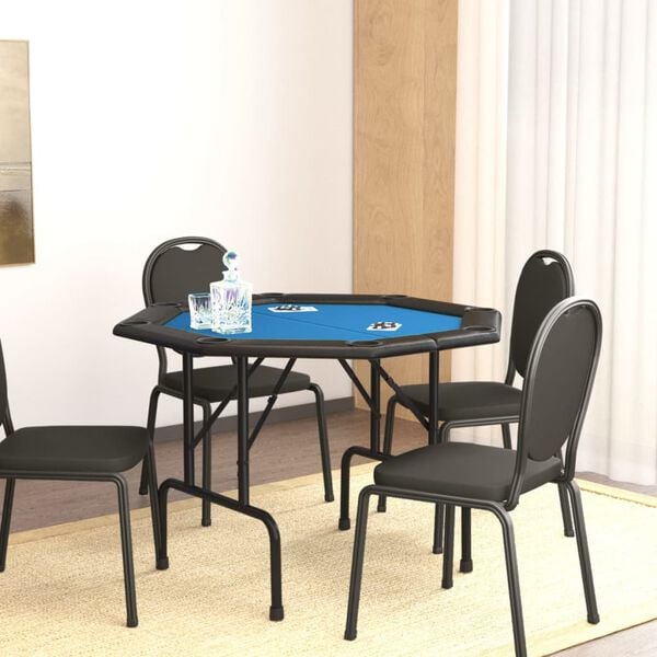 Table de poker pliable 8 joueurs Bleu