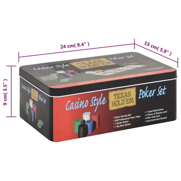 Jeu de jetons de poker 200 pcs