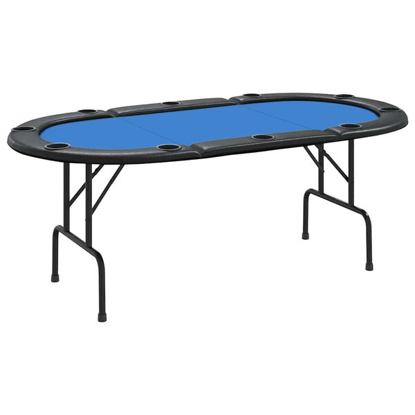 Table de poker pliable 10 joueurs Bleu